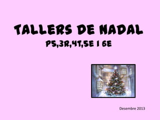 Tallers de Nadal
P5,3r,4t,5e i 6e

Desembre 2013

 