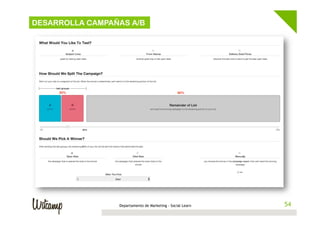 DESARROLLA CAMPAÑAS A/B

Departamento de Marketing - Social Learn

54
54

 