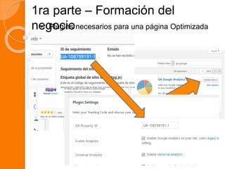 1ra parte – Formación del
negocio• Plugins necesarios para una página Optimizada
 