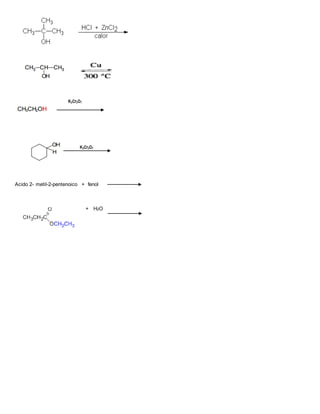 Acido 2- metil-2-pentenoico + fenol
+ H2O
 