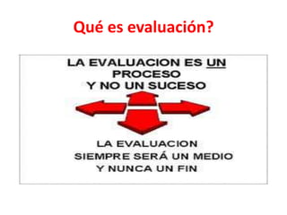 Qué es evaluación?
 