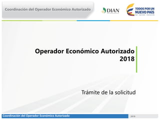 Operador Económico Autorizado
2018
Coordinación del Operador Económico Autorizado
2018
Trámite de la solicitud
Coordinació...