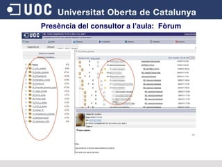 Presència del consultor a l’aula:  Fòrum 