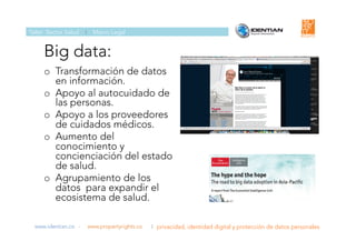 Marco legal de la privacidad, identidad digital y la protección de datos personales en el Sector Salud. Marco Peres 