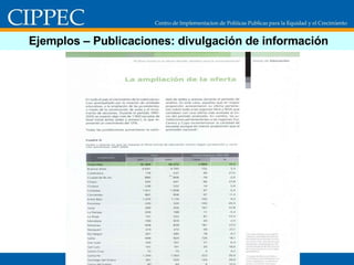 Ejemplos – Publicaciones: divulgación de información 