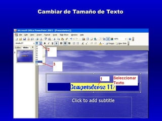 Cambiar de Tamaño de Texto