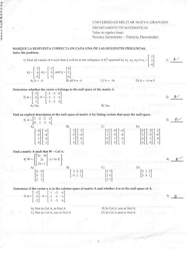 algebra lineal