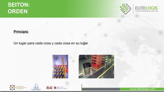 Principio
Un lugar para cada cosa y cada cosa en su lugar
SEITON:
ORDEN
 