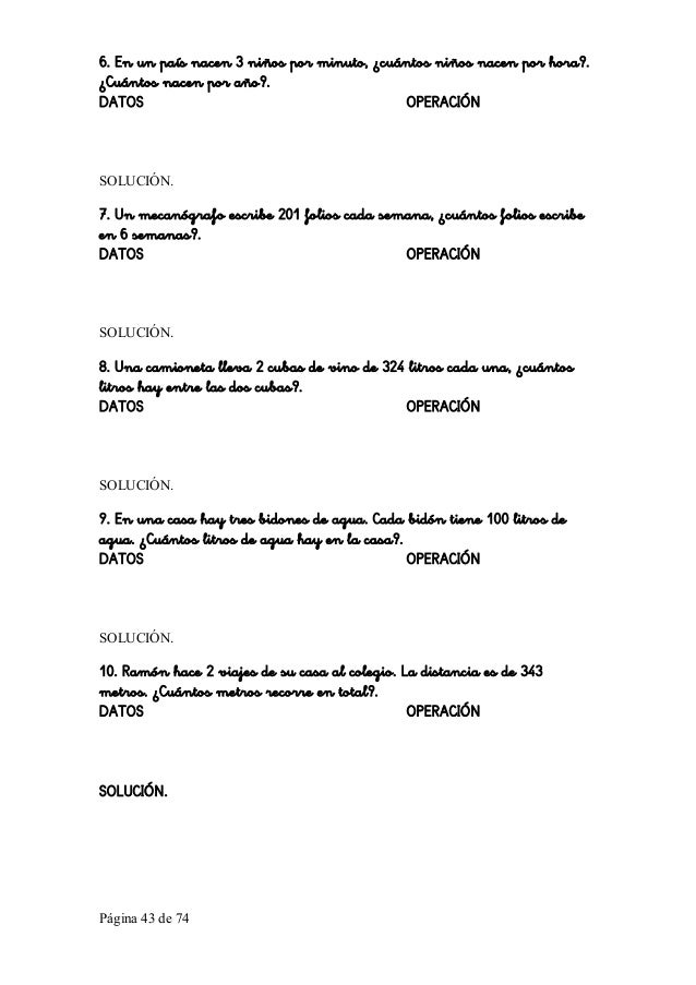Taller problemas primaria Taller problemas primaria