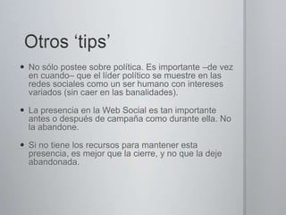 ¿Qué ocurre si los demás manejan mi reputación o la de mi senador en la Web?Estrategias en la Web Social
