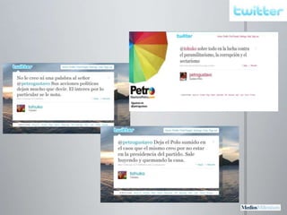 Participe en los debates de otros blogs y espacios sociales. Interactúe con ciudadanos, participe en grupos, eventos y causas que le interesen. Y puede hacerlocomo uno más, sin forzar el convertirse en un líder.Otros ‘tips’No sólo postee sobre política. Es importante –de vez en cuando– que el líder político se muestre en las redes sociales como un ser humano con intereses variados (sin caer en las banalidades).