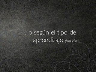 … o según el tipo de
    aprendizaje (Jane Hart)
 