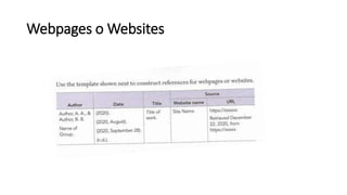 Webpages o Websites
 