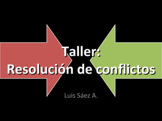 Taller:
Resolución de conflictos
Luis Sáez A.

 