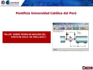 Pontificia Universidad Católica del Perú
TALLER SOBRE TEORIA DE ANALISIS DEL
COSTO DE CICLO DE VIDA ( ACCV )
 