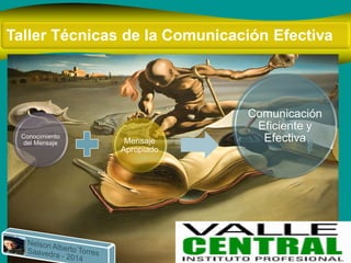 Taller Técnicas de la Comunicación Efectiva 
Mensaje Apropiado 
Conocimiento del Mensaje 
Comunicación Eficiente y Efectiva  