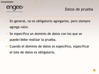 Pasos
o Ejemplo
1. Ingresar al sistema con un usuario con rol Vendedor.
2. Ingresar al módulo Cobranzas.
3. Ingresar a la opción “Generar cobranza”.
4. Completar los campos de la cobranza con datos válidos.
5. Presionar el botón “Generar”.
Lineamientos
 