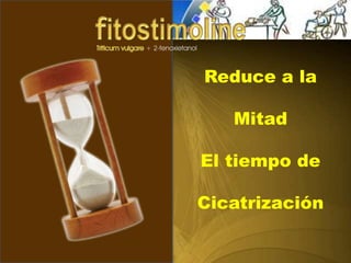Reduce a la
Mitad
El tiempo de
Cicatrización
 