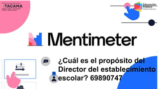 ¿Cuál es el propósito del
Director del establecimiento
escolar? 69890747
 