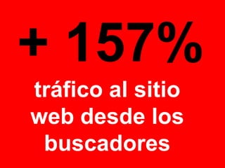 + 157%
tráfico al sitio
web desde los
buscadores
 