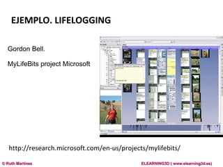 Gordon Bell. <br />MyLifeBitsproject Microsoft<br />http://research.microsoft.com/en-us/projects/mylifebits/<br />EJEMPLO....
