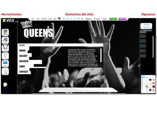 Herramientas   Elementos del sitio   Opciones
 