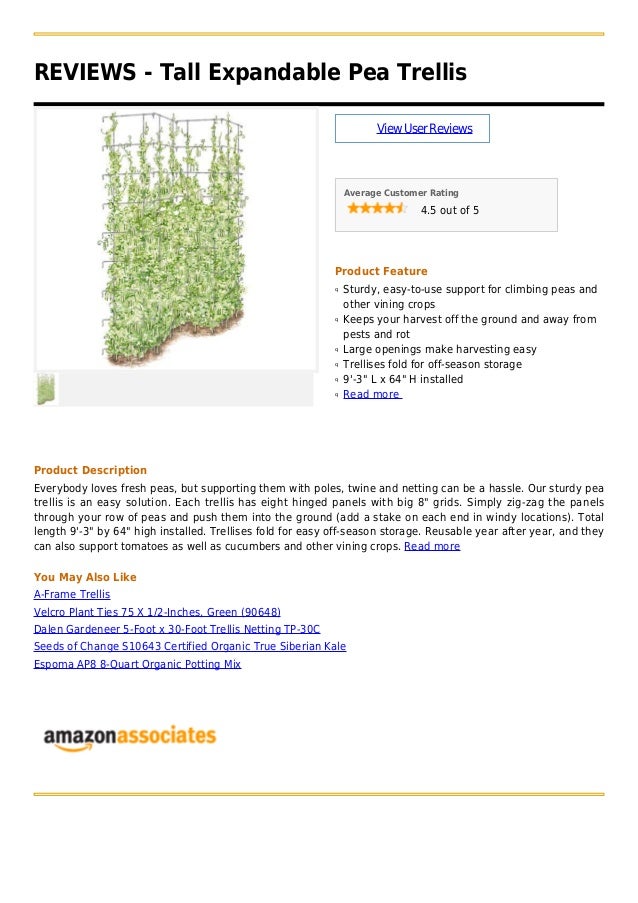 Tall expandable pea trellis