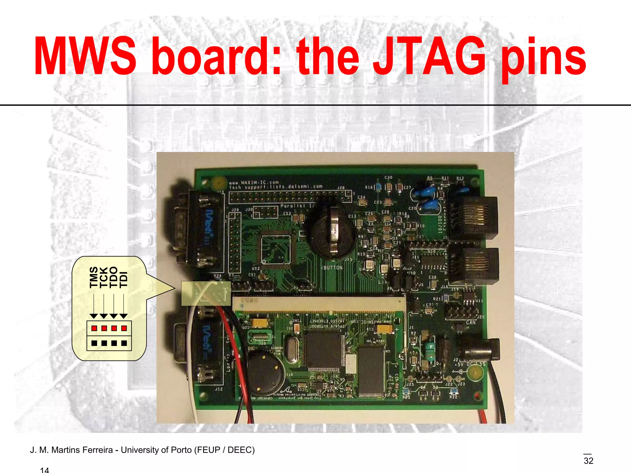 MWS board: the JTAG pins TMS TCK TDO TDI 
