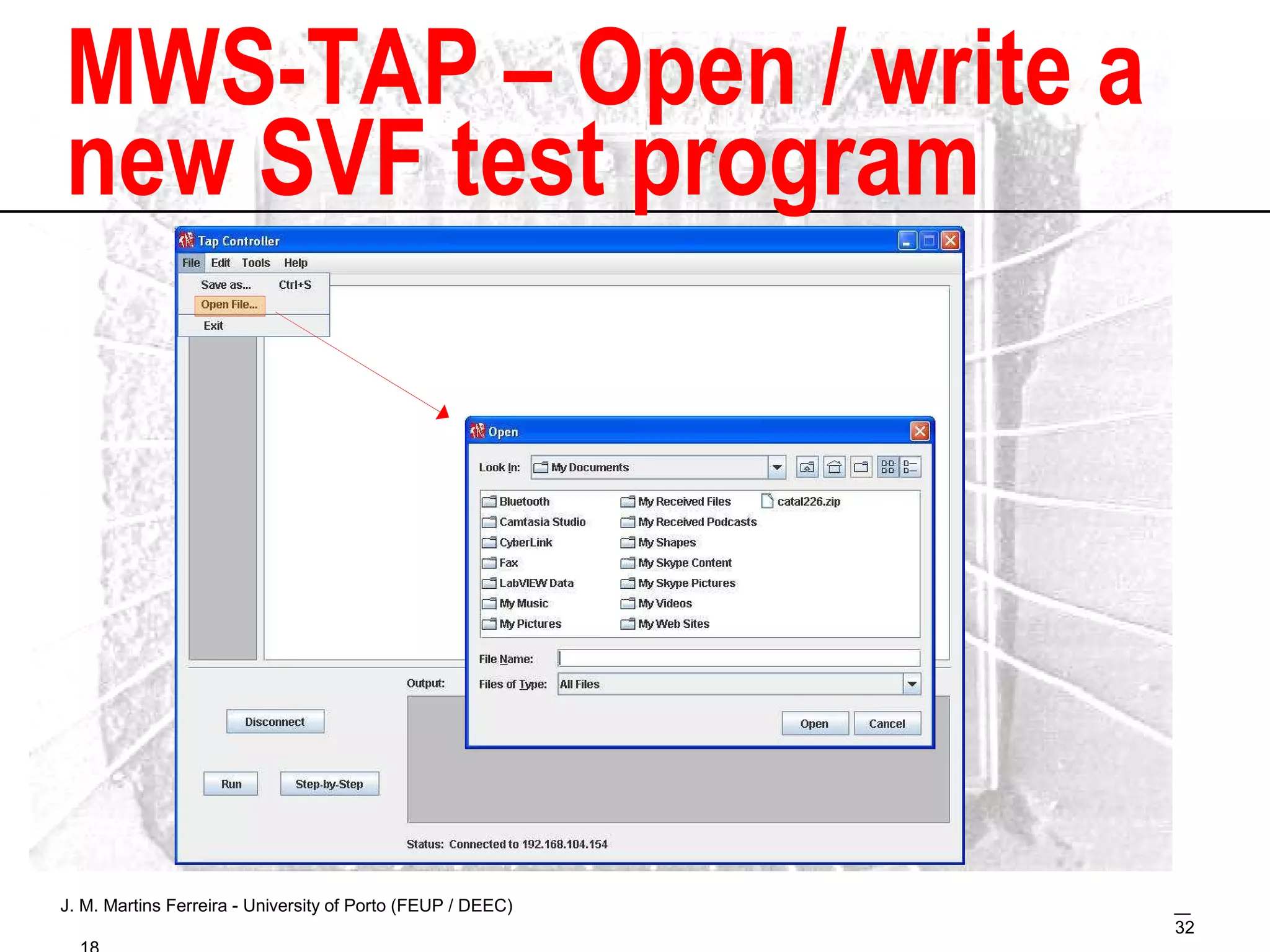 MWS-TAP – Open / write a new SVF test program 