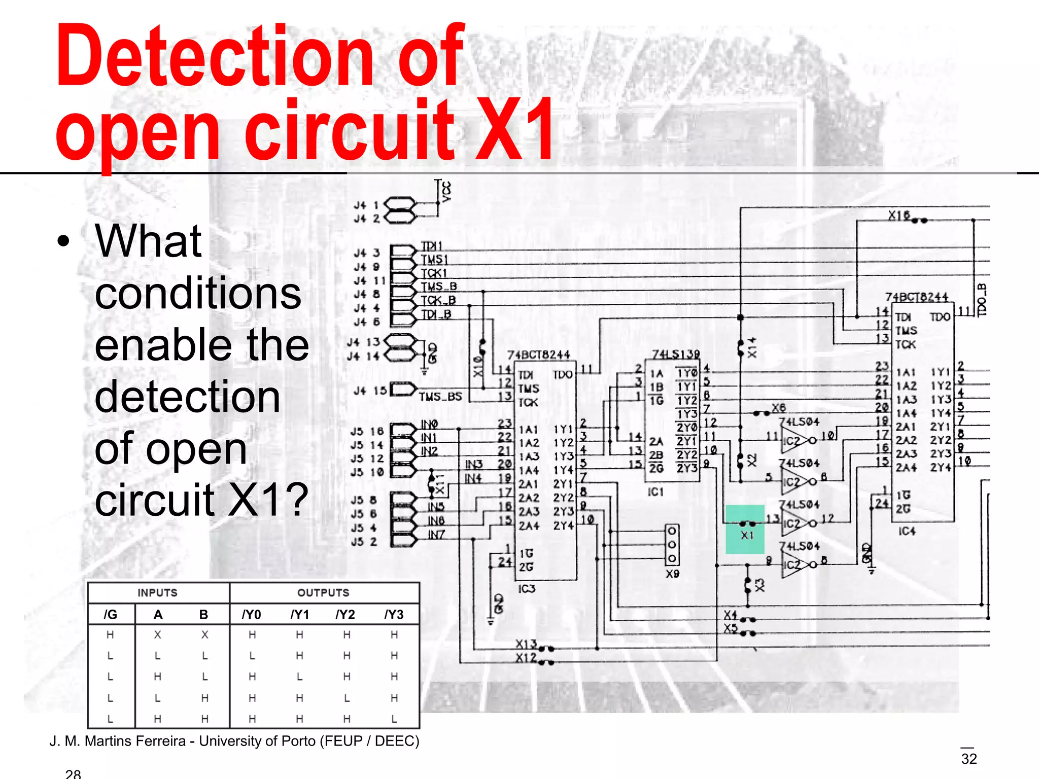 Detection of  open circuit X1 What conditions enable the detection of open circuit X1? /G A  B /Y0  /Y1  /Y2  /Y3 