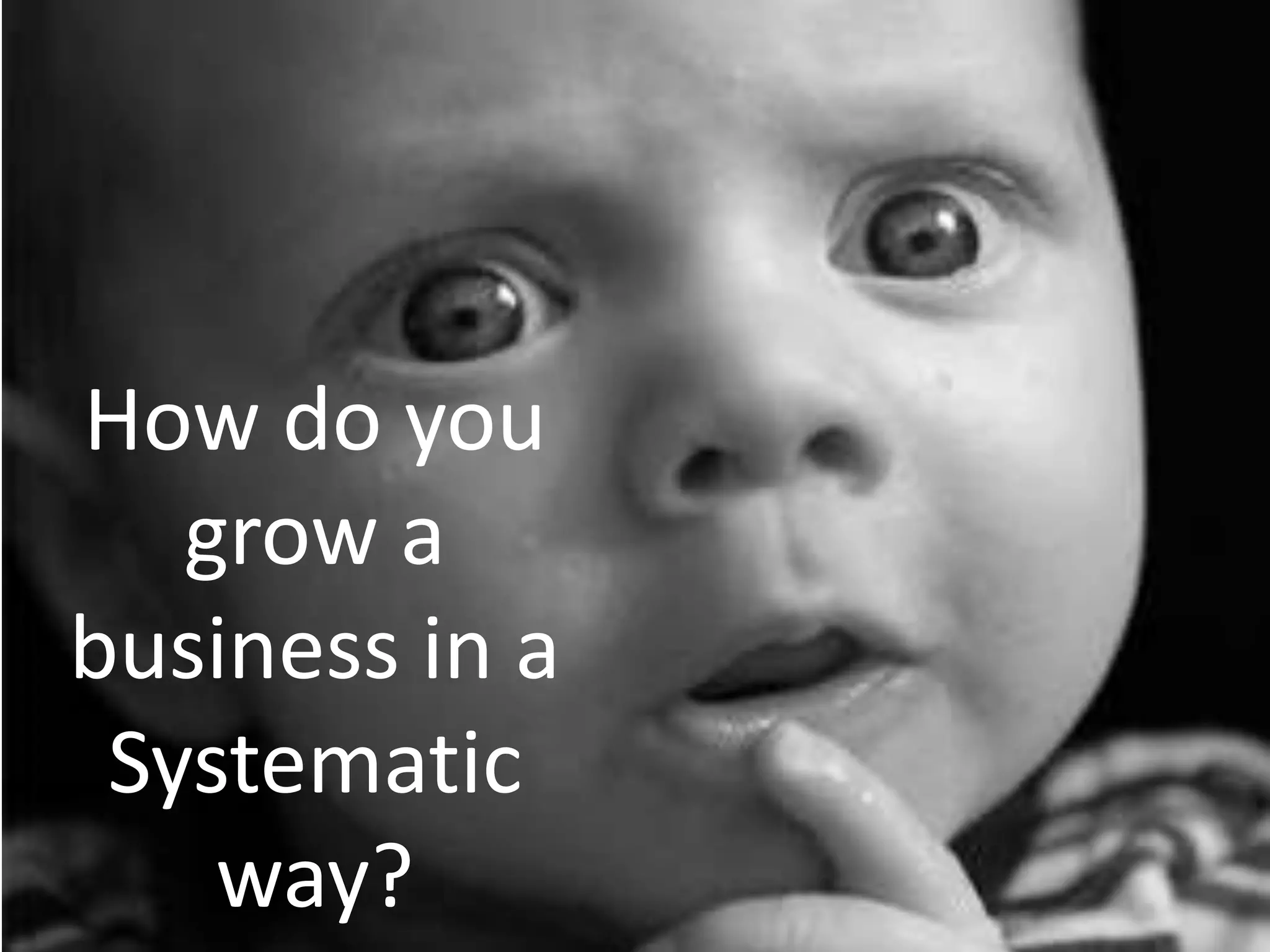 How do you
   grow a
business in a
 Systematic
    way?
 
