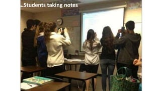 Students taking notes
 