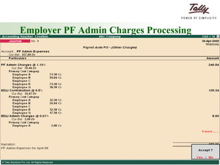 Employer PF Admin Charges Processing 