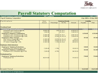 Payroll Statutory Computation 