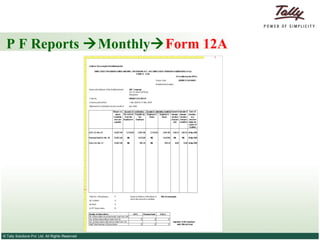 P F Reports   Monthly  Form 12A 