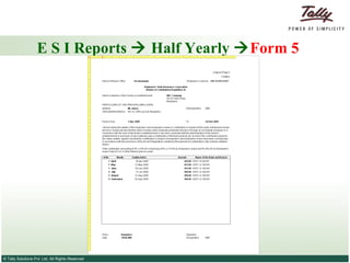 E S I Reports    Half Yearly   Form 5 