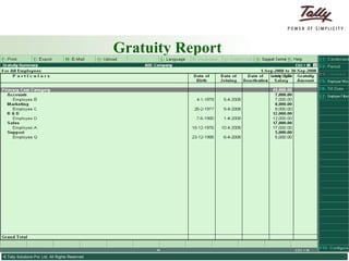 Gratuity Report 