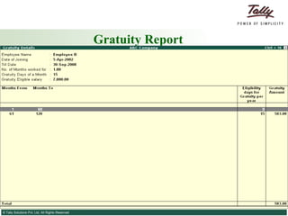Gratuity Report 