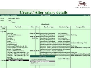 Create / Alter salary details 