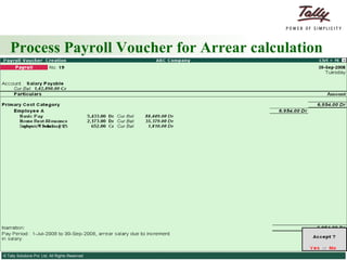 Process Payroll Voucher for Arrear calculation 