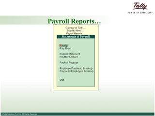 Payroll Reports… 