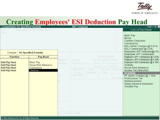 Creating  Employees' ESI Deduction  Pay Head 