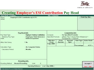 Creating  Employer’s ESI Contribution  Pay Head 