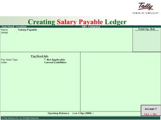 Creating  Salary Payable  Ledger 