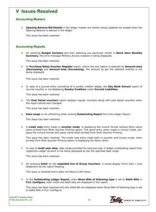 Tally.erp 9 release notes | PDF