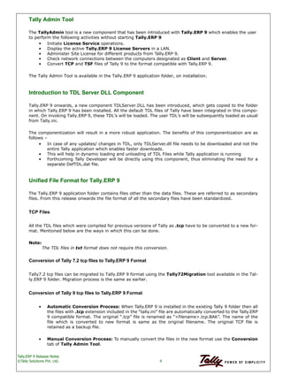Tally.erp 9 release notes | PDF
