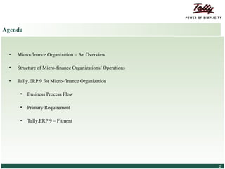 Tally Process Tally.ERP 9 for micro finance management | PPS
