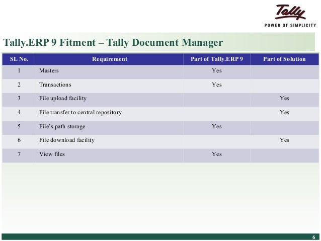 Tally Document manager for Tally.ERP 9