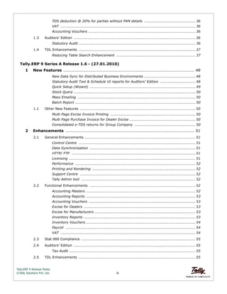 Tally erp 9 release notes | PDF