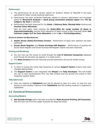 Tally erp 9 release notes | PDF
